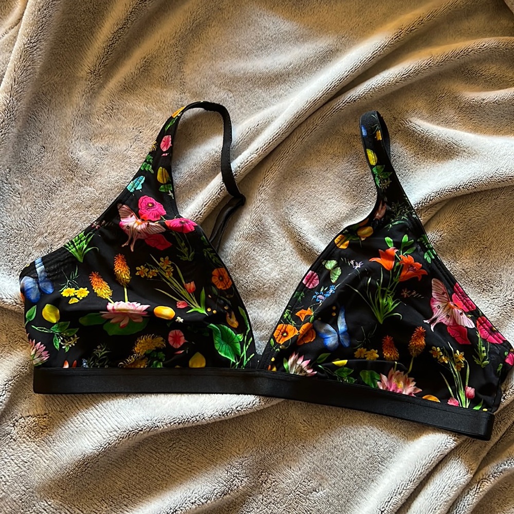 Silky Mesh Garden Triangle Bralette